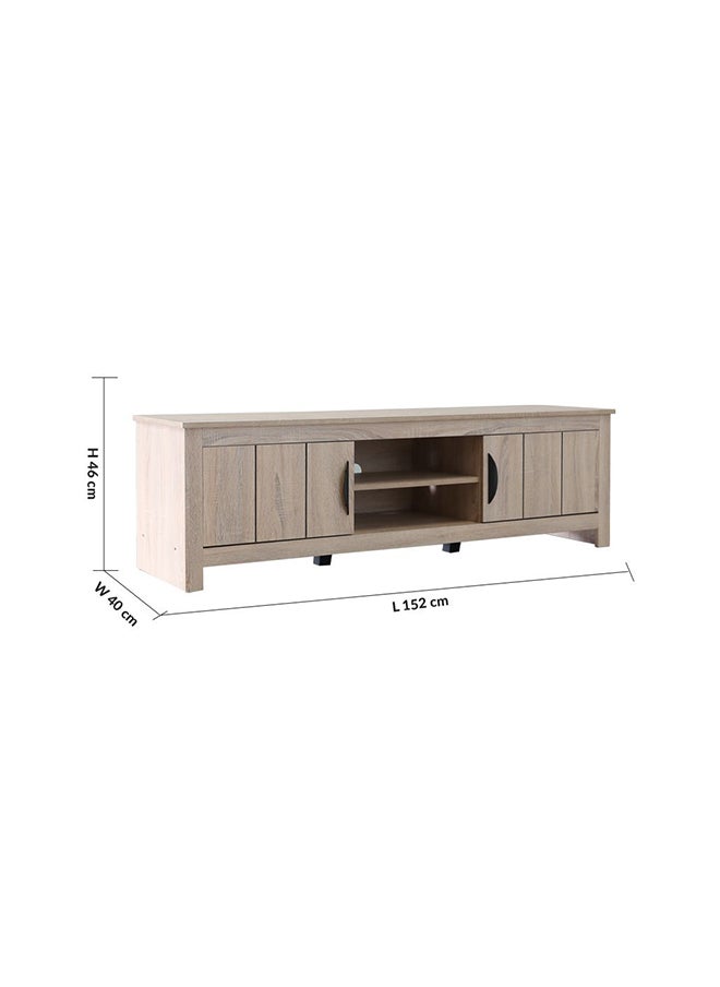 DANUBE HOME Anton TV Cabinet For Up To 55 Inches TV Entertainment Modern Design Wall Unit Furniture Wooden TV Stand For Living Room Bedroom TV Rack L152xW40xH46 cm Sonoma Oak  - Image 2