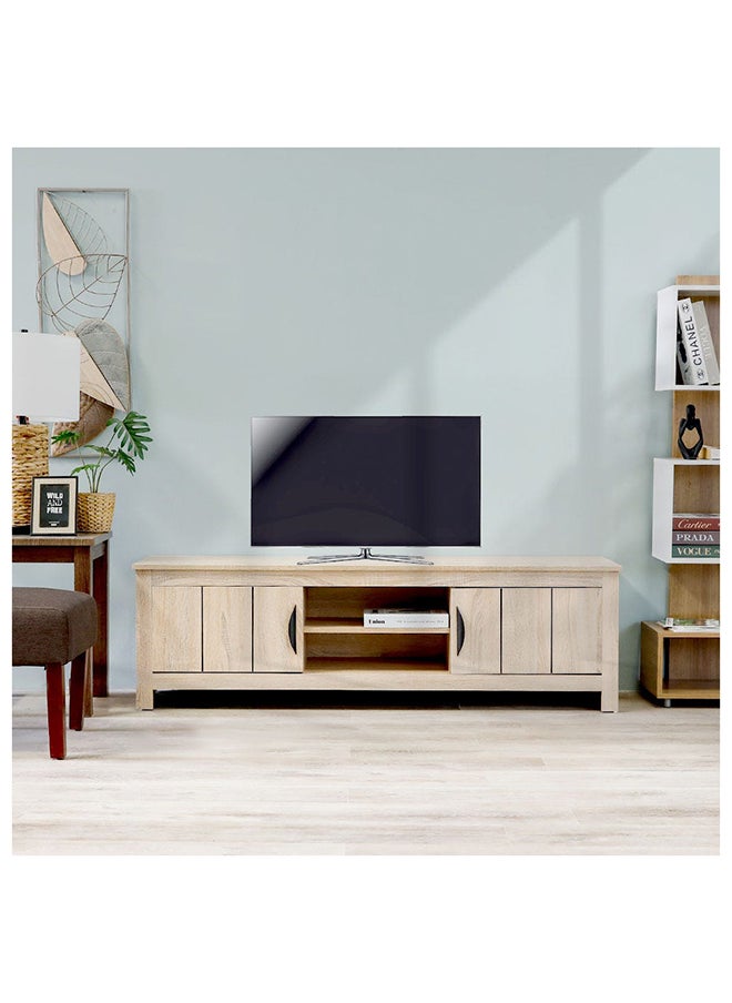 DANUBE HOME Anton TV Cabinet For Up To 55 Inches TV Entertainment Modern Design Wall Unit Furniture Wooden TV Stand For Living Room Bedroom TV Rack L152xW40xH46 cm Sonoma Oak  - Image 1