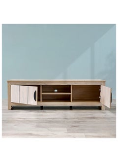 DANUBE HOME Anton TV Cabinet For Up To 55 Inches TV Entertainment Modern Design Wall Unit Furniture Wooden TV Stand For Living Room Bedroom TV Rack L152xW40xH46 cm Sonoma Oak  - Image 5