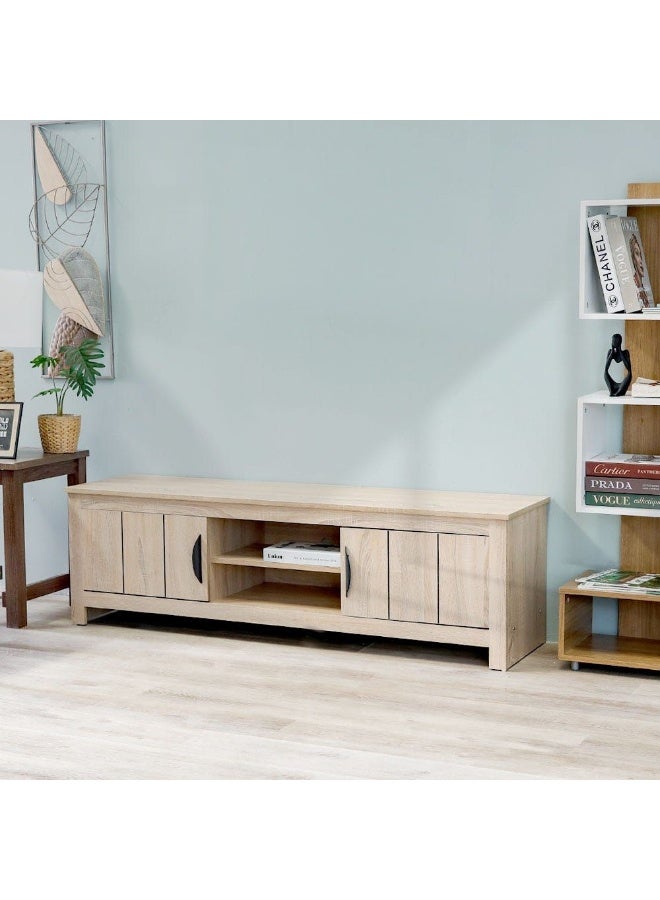 DANUBE HOME Anton TV Cabinet For Up To 55 Inches TV Entertainment Modern Design Wall Unit Furniture Wooden TV Stand For Living Room Bedroom TV Rack L152xW40xH46 cm Sonoma Oak - Image 2