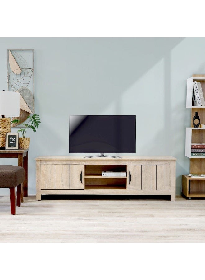 DANUBE HOME Anton TV Cabinet For Up To 55 Inches TV Entertainment Modern Design Wall Unit Furniture Wooden TV Stand For Living Room Bedroom TV Rack L152xW40xH46 cm Sonoma Oak - Image 1
