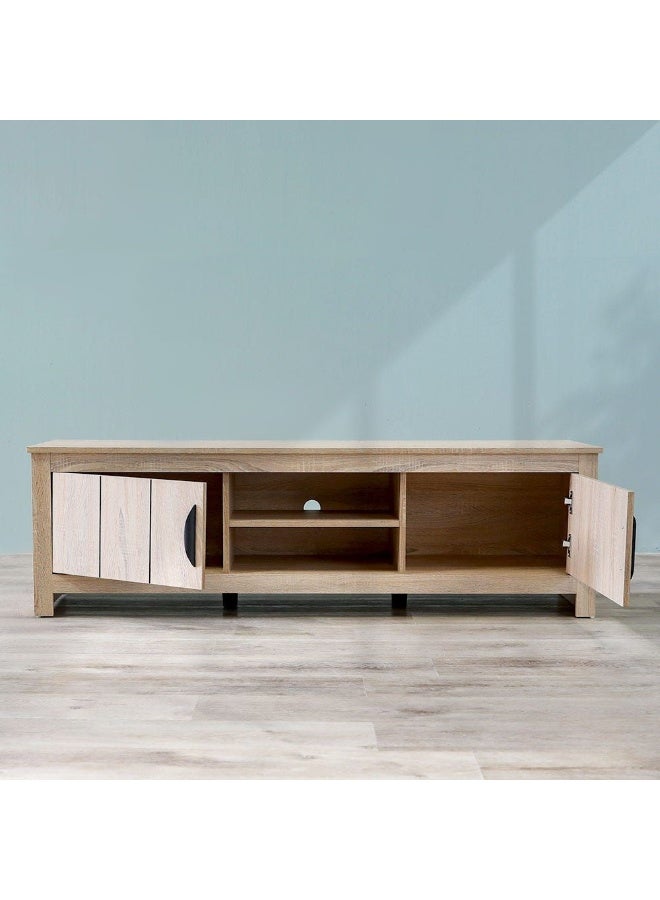 DANUBE HOME Anton TV Cabinet For Up To 55 Inches TV Entertainment Modern Design Wall Unit Furniture Wooden TV Stand For Living Room Bedroom TV Rack L152xW40xH46 cm Sonoma Oak - Image 4