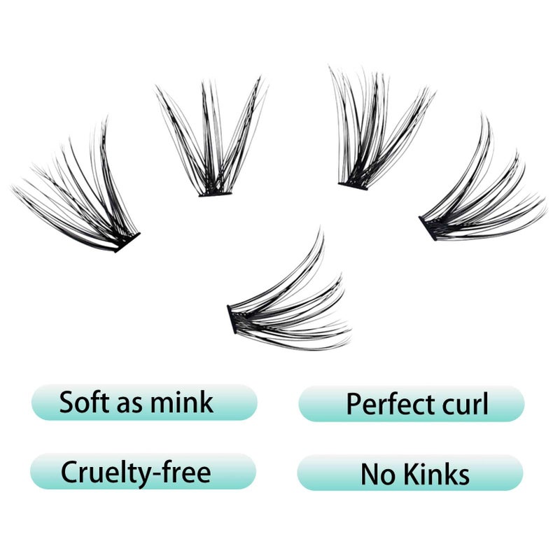 SenRocc Individual Lashes 14-18mm 240pcs Cluster Lashes D Curl Natural Look Mixed Tray DIY Eyelash Extension Volume Lash Clusters Eyelashes Long 0.07 Individual Lash Extensions (40D-0.07D-14-18mm) - Image 3