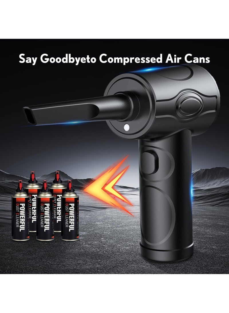 SYOSI Compressed air Duster, 130000RPM Cordless Air Blower for Keyboard Cleaner, No Canned Air Duster Electric Air Duster with LED Light, Rechargeable Air Dusters 3 Speeds car, Handheld Cordless - Image 5