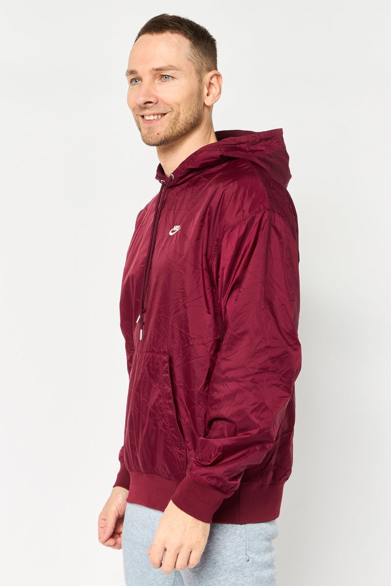 Nike Men Sportswear Fit Long Sleeve Outdoor Hoodie, Maroon - Image 3