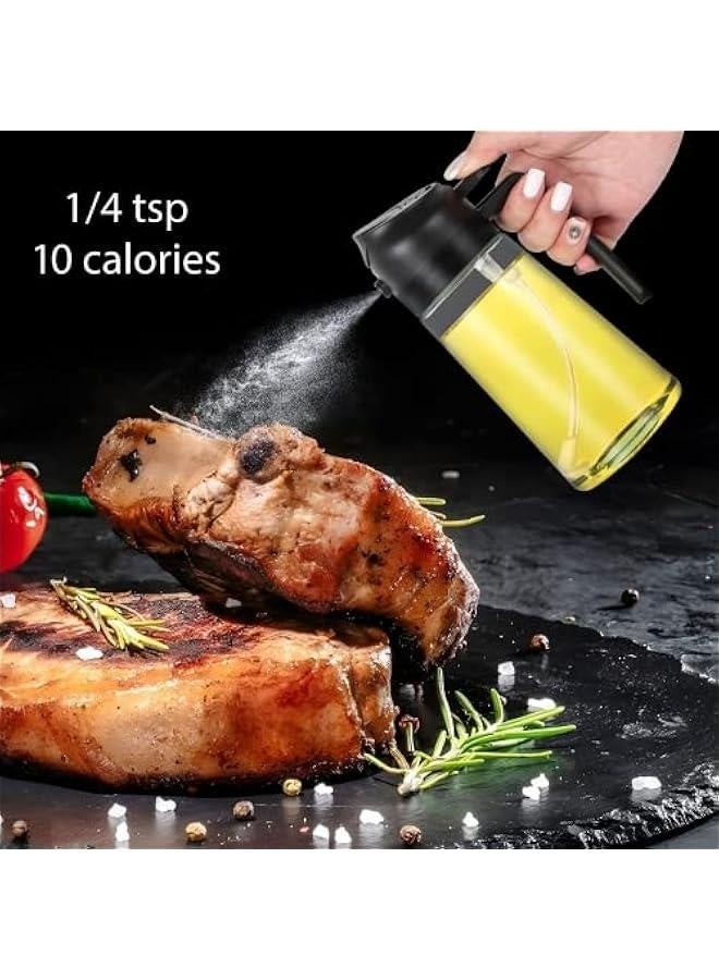 Multifunctional 2 in 1 Oil Dispenser and Spray Bottle 470ml Food Grade Vinegar Olive Oiler and Mister For Cooking Air Fryer Salad BBQ Steak Fries Kitchen Gadgets - Image 2