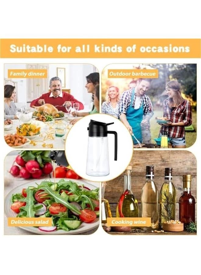 Multifunctional 2 in 1 Oil Dispenser and Spray Bottle 470ml Food Grade Vinegar Olive Oiler and Mister For Cooking Air Fryer Salad BBQ Steak Fries Kitchen Gadgets - Image 4