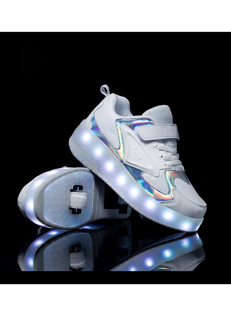 Sharpdo Roller Shoes Girls Boys Wheel Shoes Kids Roller Skates Shoes LED Light Up Wheel Shoes for Kids for Children - Image 3