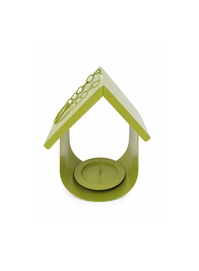 Trixie Decorative Hanging Metal Bird Feeder House with Chain - Ideal for Fat Balls, Suet, and Fruit - Durable Weatherproof Outdoor Garden Accessory - Green - 20x11.5cm - Image 2