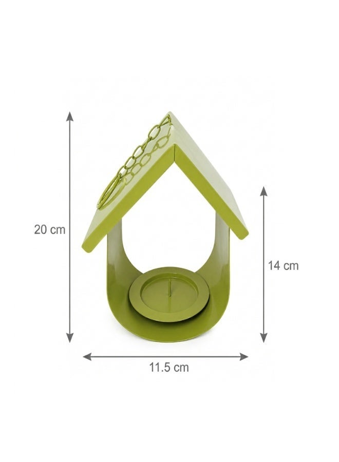 Trixie Decorative Hanging Metal Bird Feeder House with Chain - Ideal for Fat Balls, Suet, and Fruit - Durable Weatherproof Outdoor Garden Accessory - Green - 20x11.5cm - Image 3