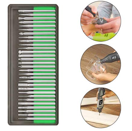 SWISSO 30pcs DIY Tool for Glass Marble Rock Jewelry Engraving Rotary Tool Set Drilling Cutting Grinding Diamond Burr Glass Drill Bits - Image 2