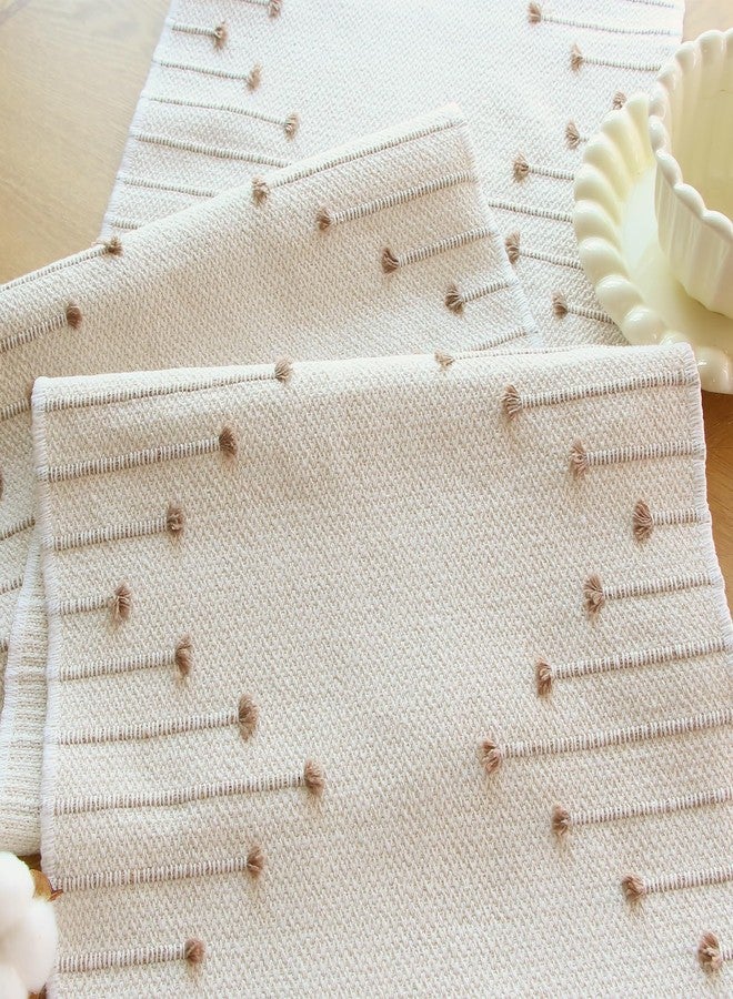FEXIA Boho Table Runner with Tassels 90 Inches Long for Home Decor Macrame Table Runner for Room Decor Farmhouse Rusitic Table Runner for Dining Bedroom Bridal Shower (12x90 Inches) - Image 3