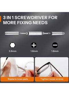SHERY 60ml Glasses Cleaning Kit Eyeglass Cleaner Anti Fog Lens Cleaner Spray with Microfiber Cleaning Cloth Eye Glass Repair Kit with Screws and Screwdriver Tools Nose Pads  - Image 4