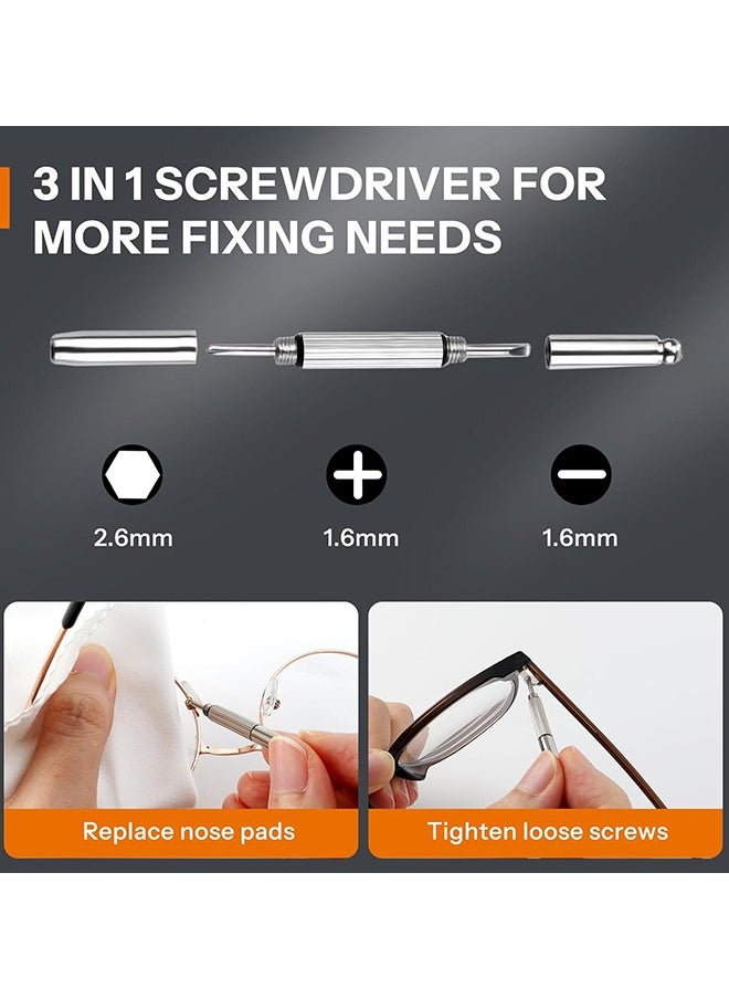 SHERY 60ml Glasses Cleaning Kit Eyeglass Cleaner Anti Fog Lens Cleaner Spray with Microfiber Cleaning Cloth Eye Glass Repair Kit with Screws and Screwdriver Tools Nose Pads  - Image 4
