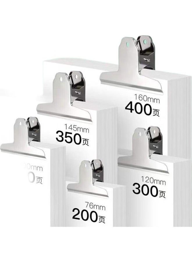 Tianshun, Mountain-Shaped Clip, White Steel Clip, Iron Clip, Stainless Steel Clip, Large Long Tail Clip, Household Strong File Organizer Clip, Swallow-Tail Clip, Bill, 76Mm, Mountain-Shaped Clip, 12 Pieces - Image 1