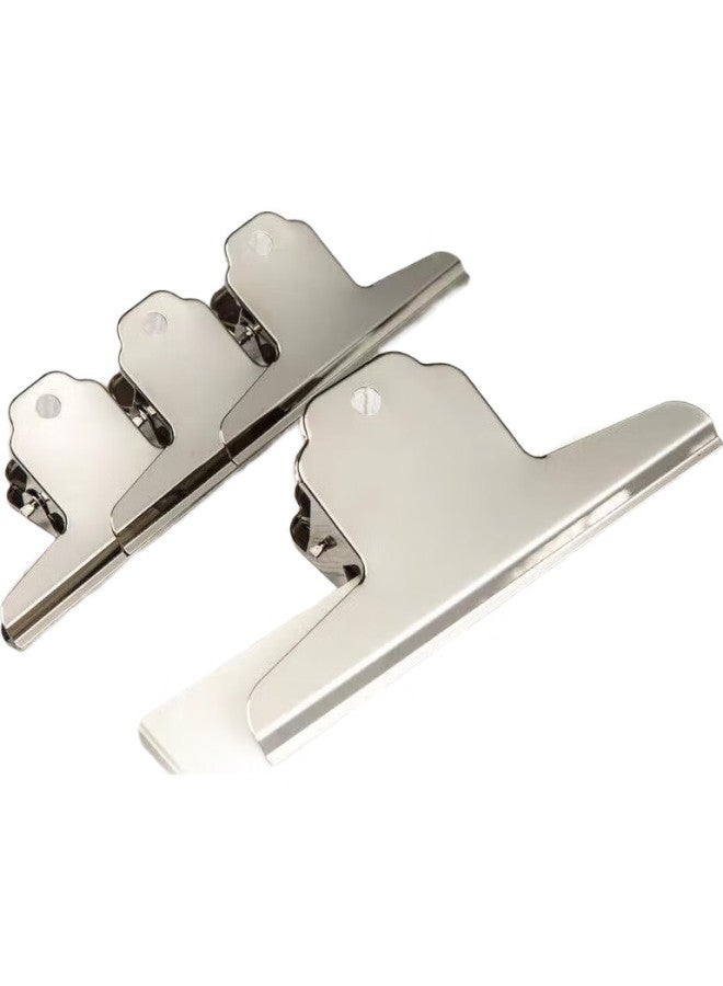 Tianshun, Mountain-Shaped Clip, White Steel Clip, Iron Clip, Stainless Steel Clip, Large Long Tail Clip, Household Strong File Organizer Clip, Swallow-Tail Clip, Bill, 76Mm, Mountain-Shaped Clip, 12 Pieces - Image 2
