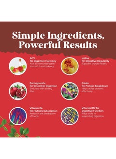 Natures Craft ACV Apple Cider Vinegar Gummies - Superfood Infused ACV Gummies Vitamins for Adults for Detox Cleanse Immune Support Digestion and Glowing Skin - Delicious Daily Energy Gummies with Vitamin B Complex  - Image 4