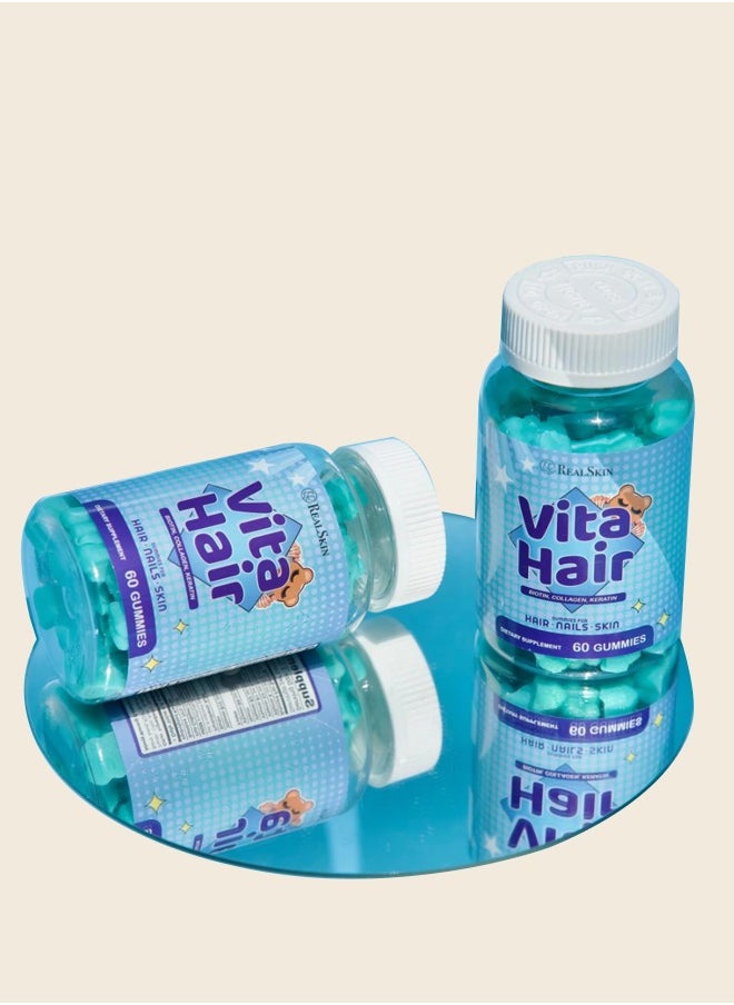 Real Skin Vita Hair Dietary Supplement 60 Gummies  - Image 3