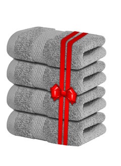 Infinitee Xclusives Infinitee Xclusives Premium Grey Washcloths Set – Pack of 4, 13 x 13 Inches (33 x 33cm) 100% Cotton Wash Cloths for Your Body and Face Towels, Kitchen Dish Towels and Rags, Baby Washcloth  - Image 1