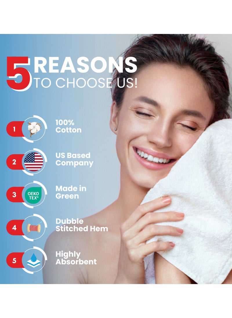 Infinitee Xclusives Infinitee Xclusives Premium Grey Washcloths Set – Pack of 4, 13 x 13 Inches (33 x 33cm) 100% Cotton Wash Cloths for Your Body and Face Towels, Kitchen Dish Towels and Rags, Baby Washcloth  - Image 2