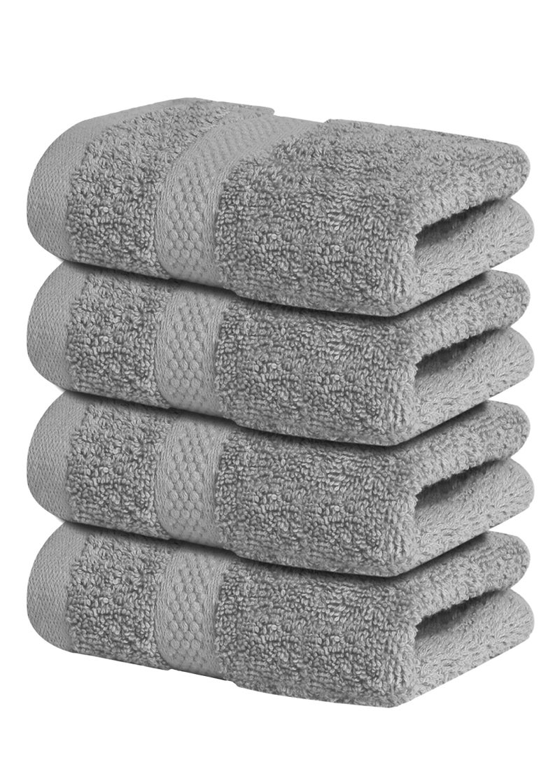 Infinitee Xclusives Infinitee Xclusives Premium Grey Washcloths Set – Pack of 4, 13 x 13 Inches (33 x 33cm) 100% Cotton Wash Cloths for Your Body and Face Towels, Kitchen Dish Towels and Rags, Baby Washcloth  - Image 1