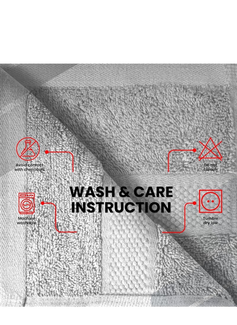 Infinitee Xclusives Infinitee Xclusives Premium Grey Washcloths Set – Pack of 4, 13 x 13 Inches (33 x 33cm) 100% Cotton Wash Cloths for Your Body and Face Towels, Kitchen Dish Towels and Rags, Baby Washcloth  - Image 3