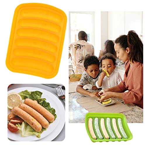Kare Kind Kare & Kind 2x Silicone Sausage Molds - Non-Stick Flexible Hotdog Maker - 6-Cavity Baking Cooking Steaming Container - DIY Homemade Sausages - Includes 2x Silicone Mini Brushes and 20x Pastry Bags - Image 5