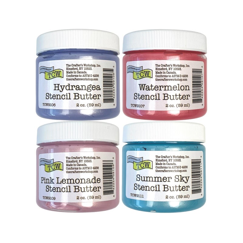 The Crafter's Workshop The Crafters Workshop Stencil Butter Blooms Acrylic Paint Set Boutique Metallic Texture Paste for Art Canvas Journals Cards 4 x 2oz Jars - Image 2