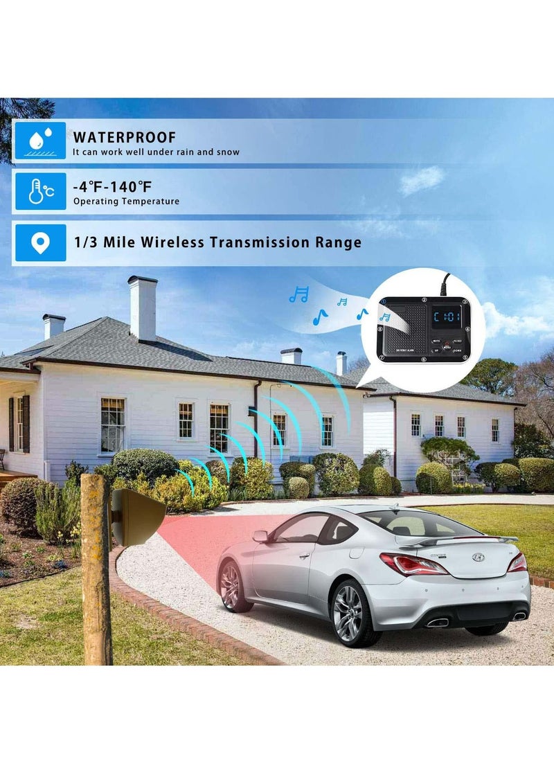 Excefore - Solar Driveway Alarm, 1800ft Long Range Solar Wireless Driveway Alarm Outdoor Weather Resistant Motion Sensor & Detector, Driveway Alert System with Rechargeable Battery - Image 1