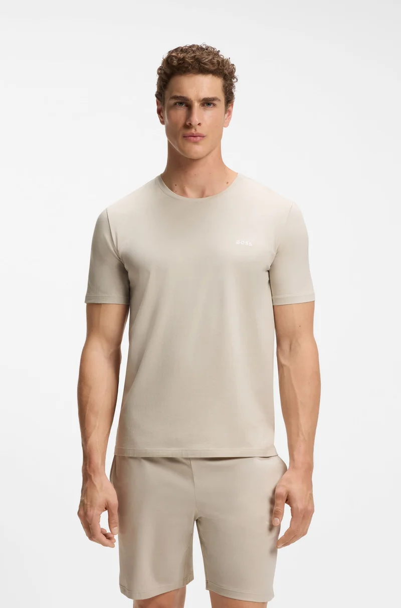 بوس Stretch-cotton T-shirt with embroidered logo