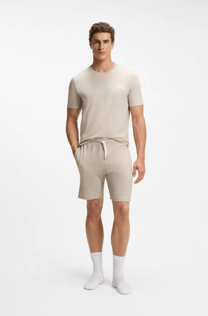 بوس Stretch-cotton T-shirt with embroidered logo