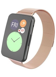 NIBEMINENT Milanese Replacement Strap For Huawei Watch Fit Rose Gold  - Image 3