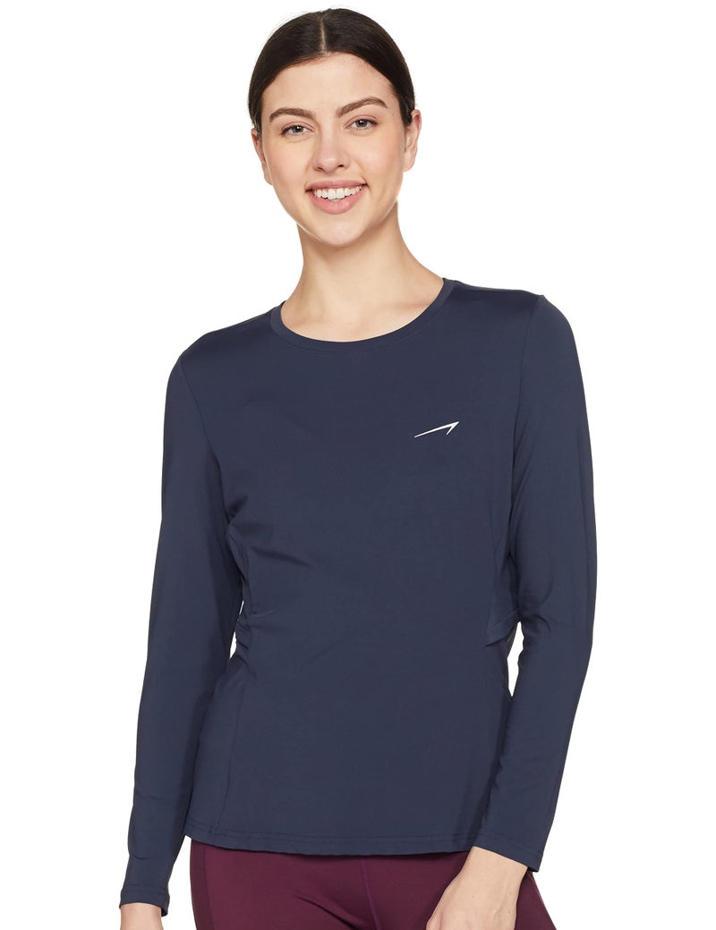 Van Heusen Women Proactive Elite High Stretch T-Shirt - Full Sleeve, Peach Finish_88411_Outer Space_M - Image 4