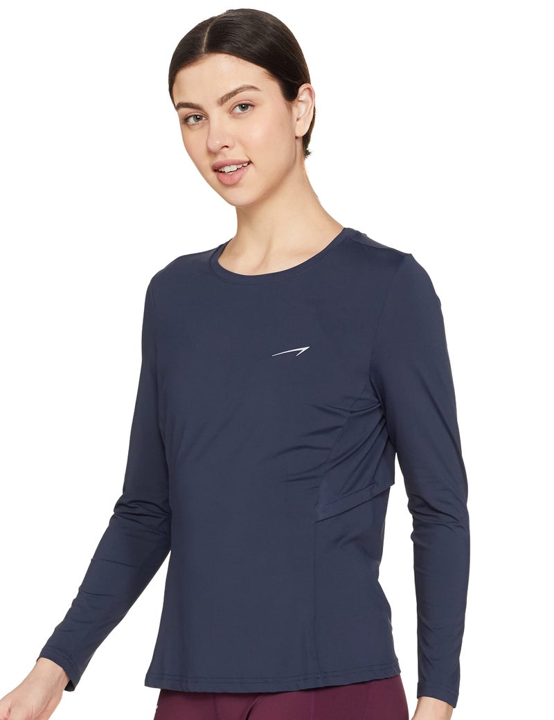 Van Heusen Women Proactive Elite High Stretch T-Shirt - Full Sleeve, Peach Finish_88411_Outer Space_M - Image 2