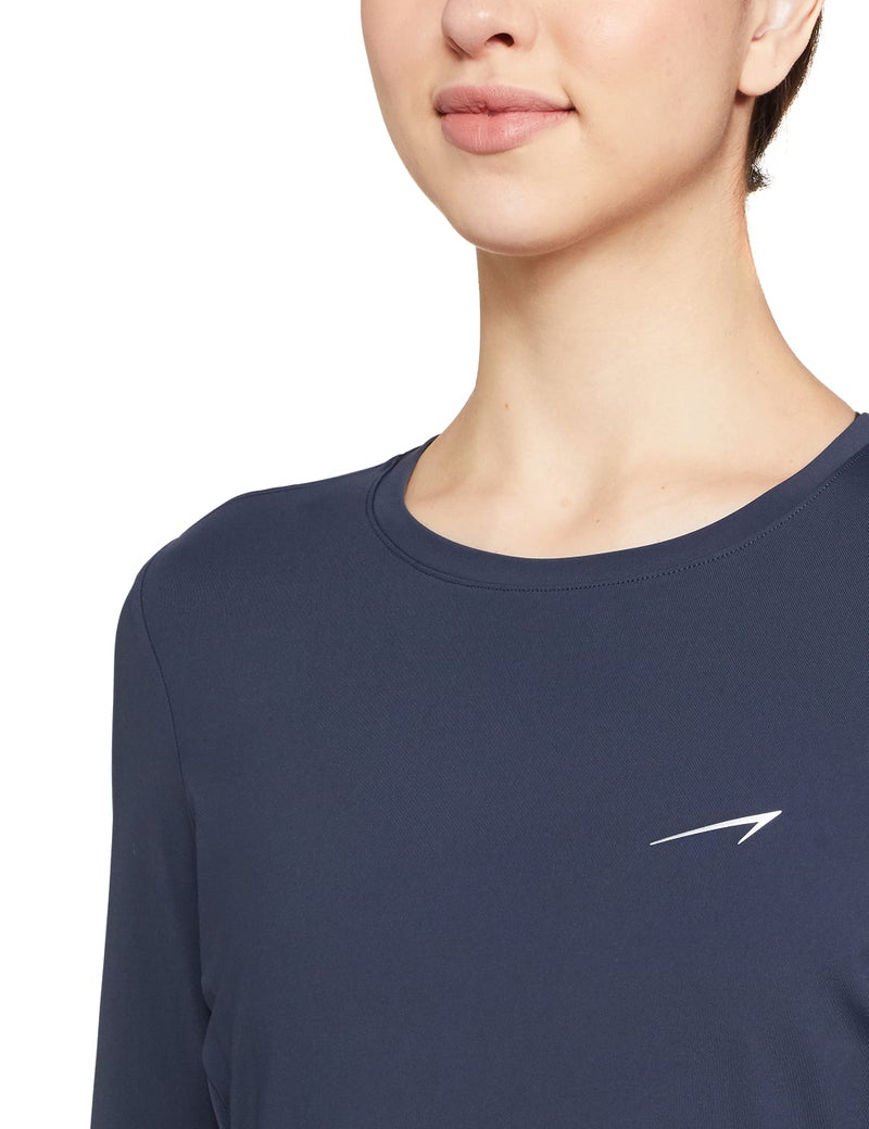 Van Heusen Women Proactive Elite High Stretch T-Shirt - Full Sleeve, Peach Finish_88411_Outer Space_M - Image 3