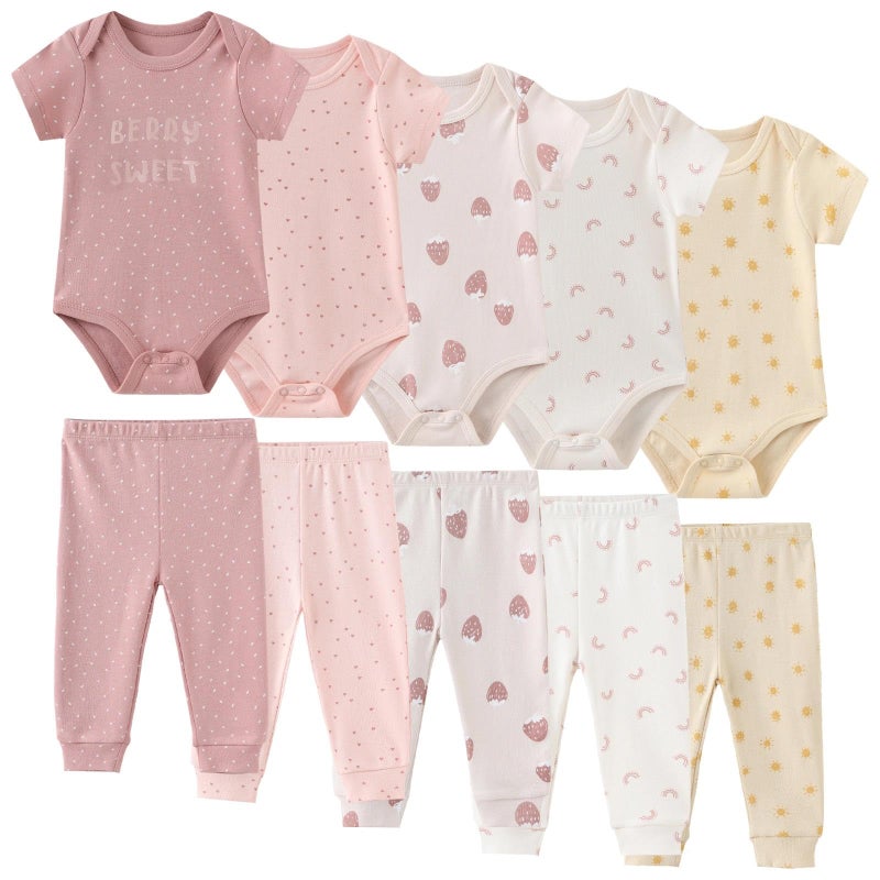 JELYLOVE Unisex Baby Boy Girl Pants Sets 10 pack Cotton Casual New born Clothes Comfort Infant Outfit - Image 1