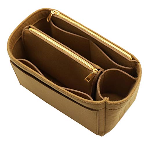 LEXSION Purse Organizer,Felt Bag Organizer Insert Purse Organizer For Speedy,Neverful,Tote,Handbag,Shaper 8023 Light Brown M - Image 1
