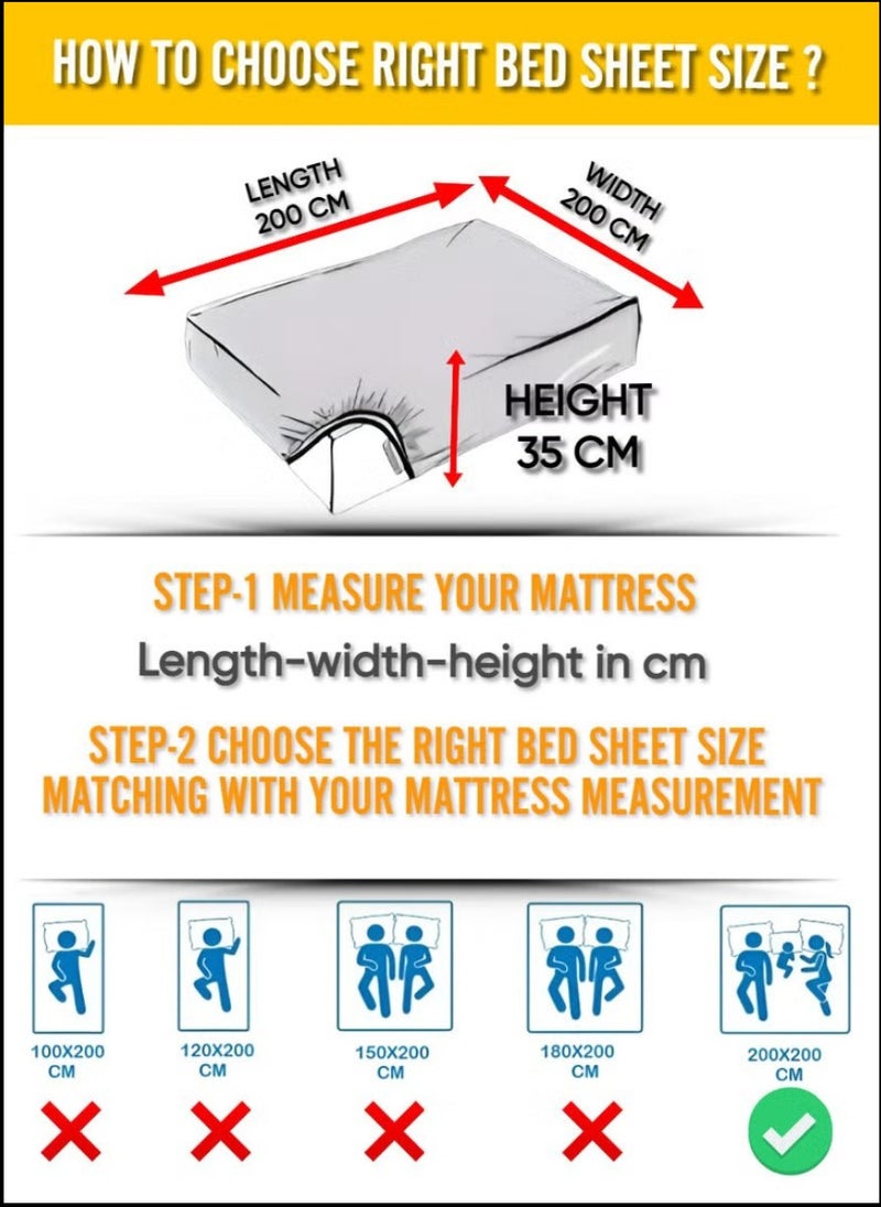 Blueberry Black Striped King Bed Sheet Sets Cotton 3 Piece Set Deep Pocket 200x200+35cm - Image 4