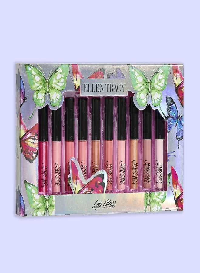 Enchante Ellen Tracy 10 Pc Lip Gloss Collection, Shimmery Lip Glosses for Women and Girls, Long Lasting Lip Gloss Set with Rich Varied Colors, Great Holiday and Birthday Gift - Image 5