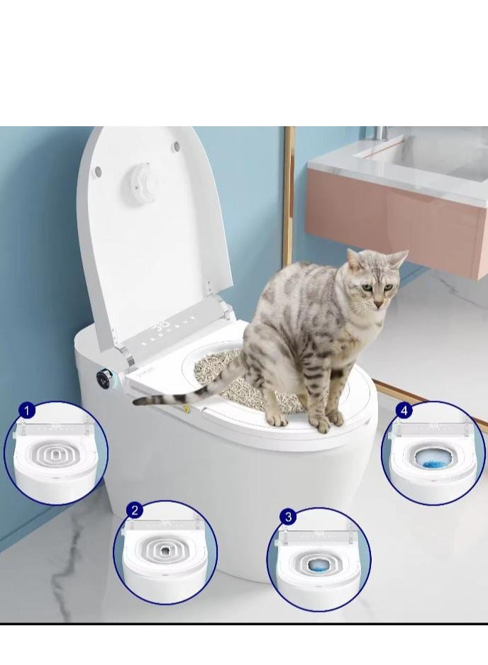 مجموعة سيتي كيتي للتدريب على المرحاض معا  لعبة القط ثلاث طبقات برج القط المسار ثلاث طبقات القرص الدوا/ متعدد الالون - Image 2