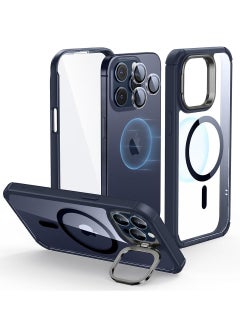 ESR ESR Armor Tough Case with Stash Stand (HaloLock), Compatible with iPhone 15 Pro Max, Clear Grey  - Image 2
