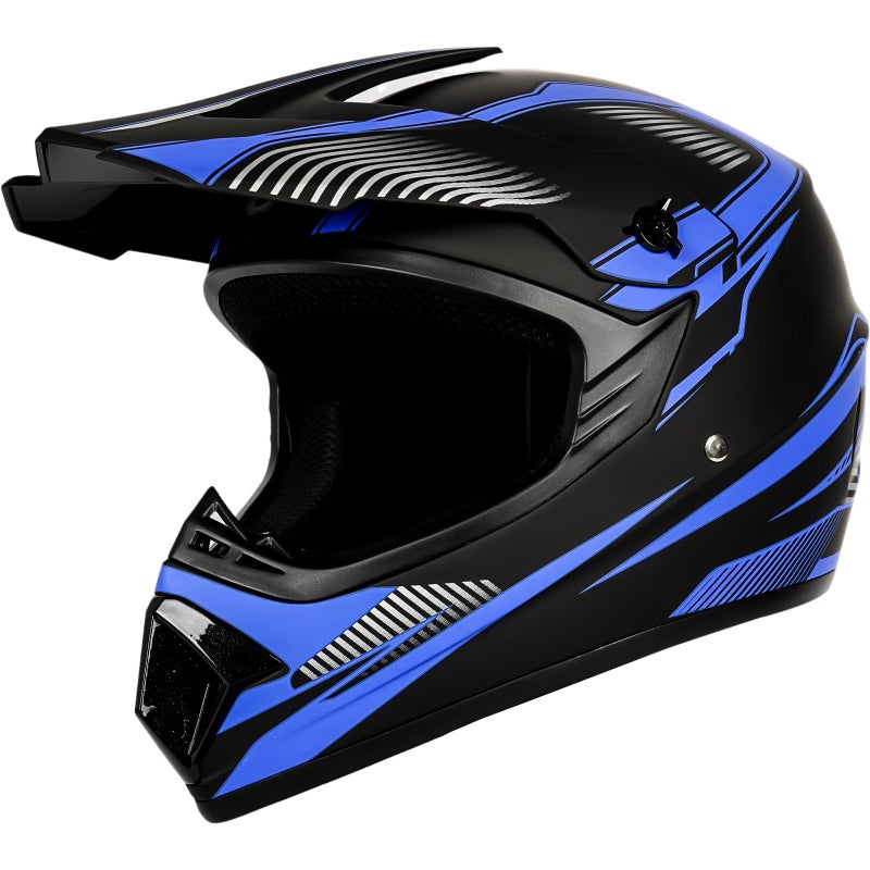 Yesmotor Youth Dirt Bike Helmet Set Includes Gloves, Goggles, Mask, Ideal Helmet for Kids 8-14, Premium Safety Gear for Dirt Bike Helmets Enthusiasts - DOT Approved (Dark Blue,M) - Image 4