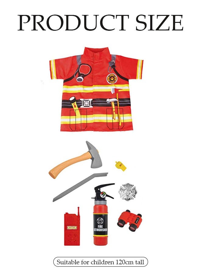 DUNISO Fireman Costume Children, Role Play Costume Toy for Children for Children's School Costumes, Costume Parties,School and Home Games,M,120cm  - Image 2