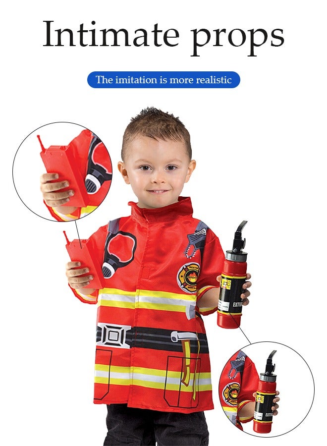 DUNISO Fireman Costume Children, Role Play Costume Toy for Children for Children's School Costumes, Costume Parties,School and Home Games,M,120cm  - Image 4