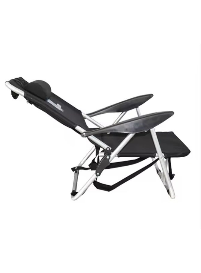 Hydro Foldable beach and camping chair with adjustable headrest and armrests – comfortable and lightweight travel chair – easy to carry and store in a travel bag - Image 2