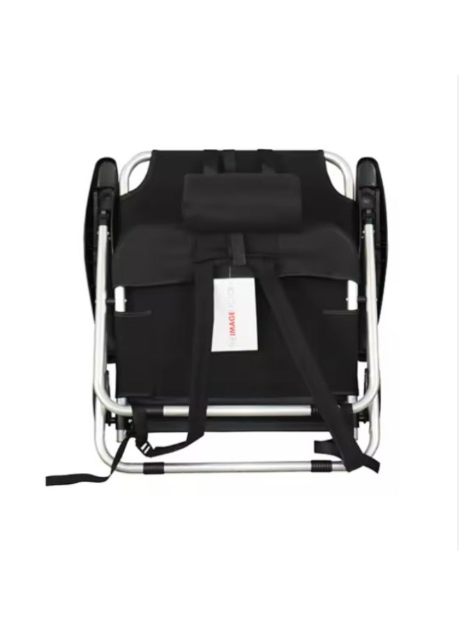 Hydro Foldable beach and camping chair with adjustable headrest and armrests – comfortable and lightweight travel chair – easy to carry and store in a travel bag - Image 3