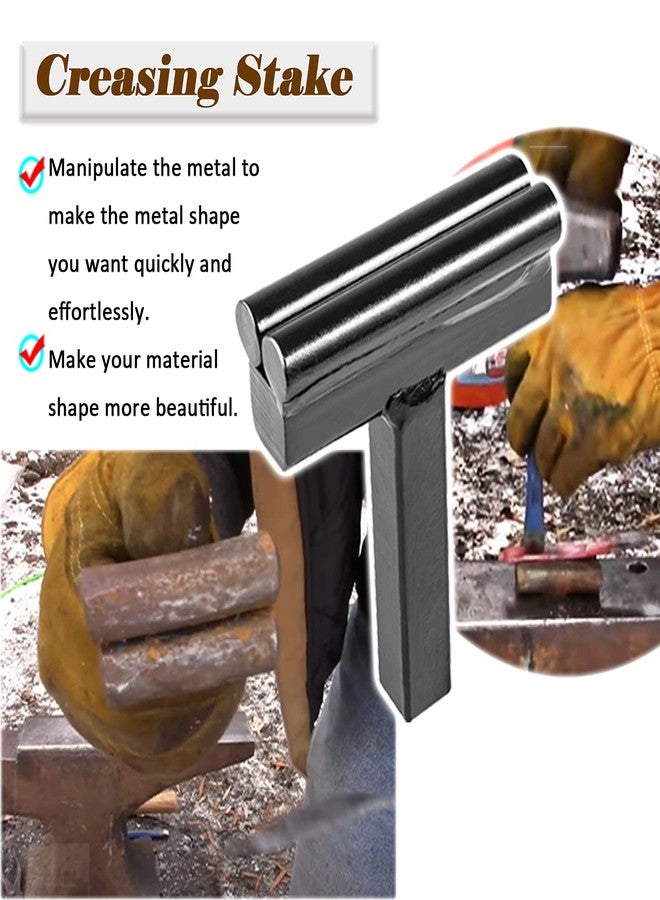 Bonbo Blacksmith Anvil Forge Hardy Tool Set 1 Inch Include Hot Cut and Creasing Stake and Spring Fuller (3 Pieces) (3/4'') - Image 3