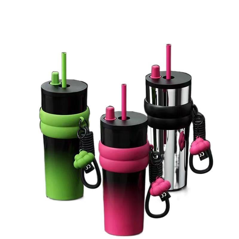 710 ml Stainless Steel Coffee Mug with Sipper Lid in Green finish , for Indoor Use - Image 2