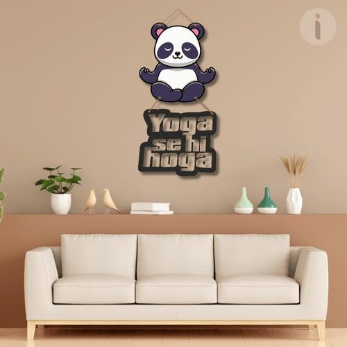 Art Monk Yoga Se Hi Hoga Wooden Wall Hanging item for Living Room Bedroom Home Decor Gifts Quotes Decor Item Wall Art For Hall Mdf Wall Decoration - Image 2
