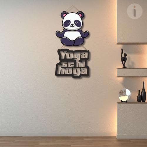 Art Monk Yoga Se Hi Hoga Wooden Wall Hanging item for Living Room Bedroom Home Decor Gifts Quotes Decor Item Wall Art For Hall Mdf Wall Decoration - Image 3